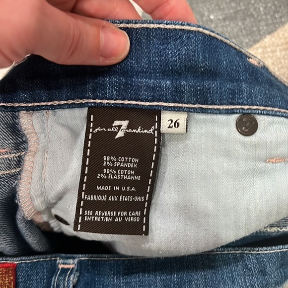 7FAM Jean shorts size 26. Like new! - Picture 3 of 9